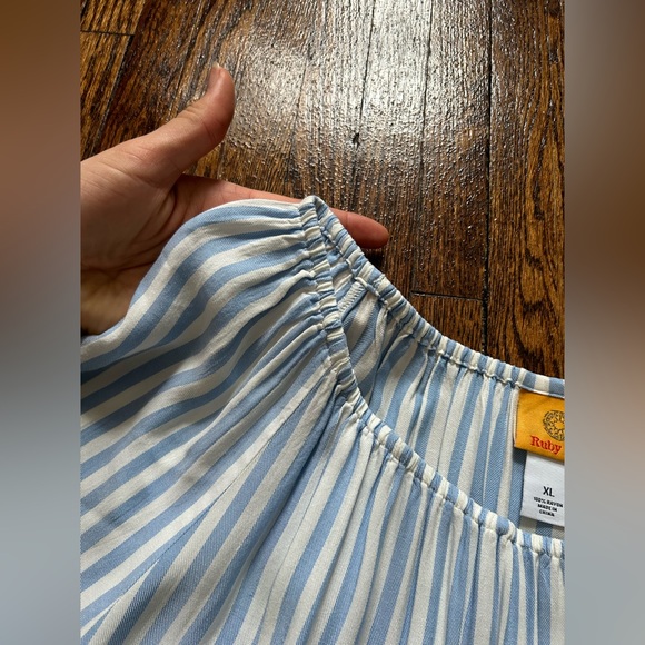 Ruby Road Lace Pinstripe Blouse - Picture 6 of 15